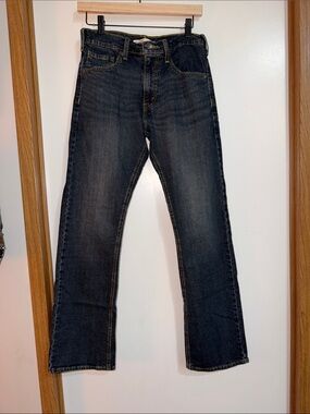 Signature by Levi Strauss Boot Cut Leg Jeans in Dark Blue Denim